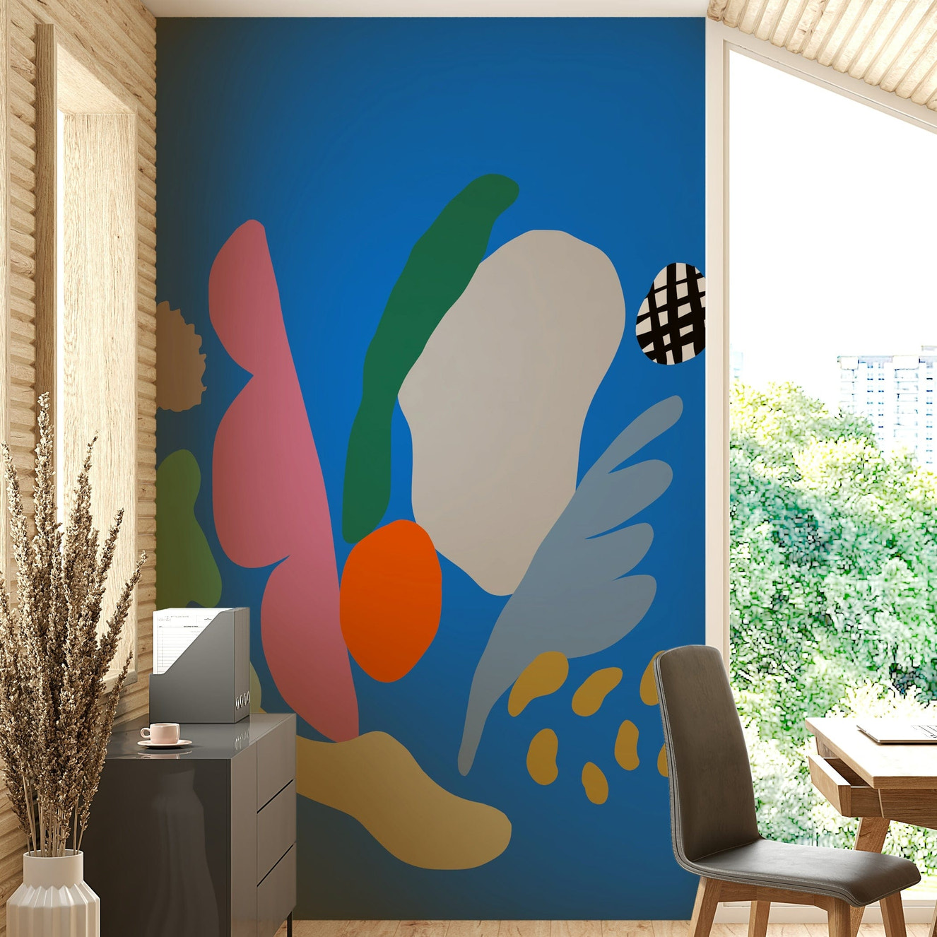 A beautiful colorful ice cream wallpaper mural for a child's room.

