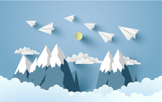Flying Planes on Mountain Peel and Stick Wallpaper for Kids