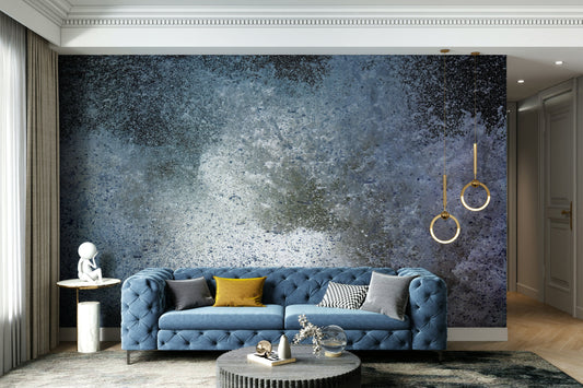 An artistic abstract pattern mural on minimalist wallpaper.

