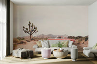 Resilient desert flora like cacti or succulents.

