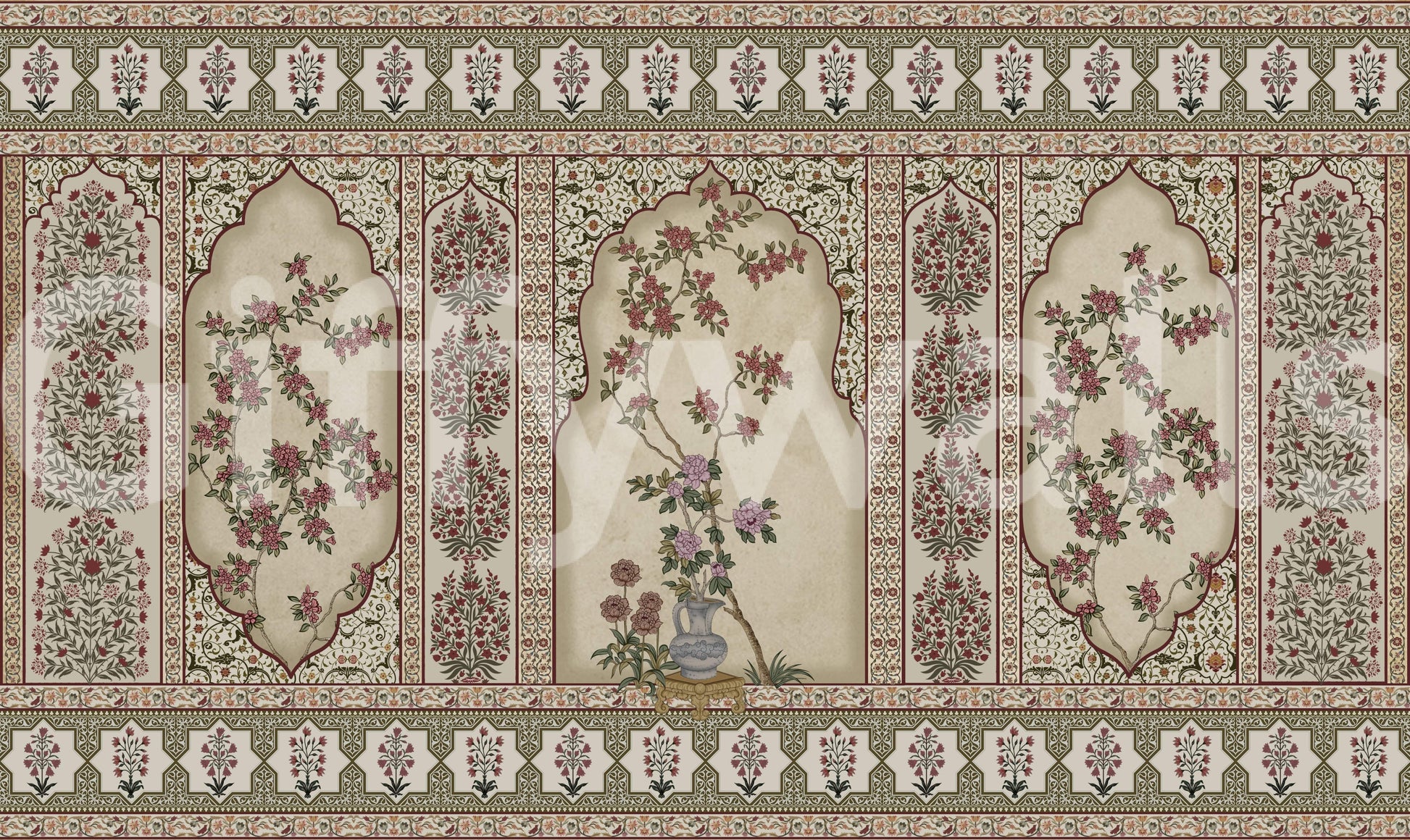 The style is a soft-focus illustration or a painterly design.

