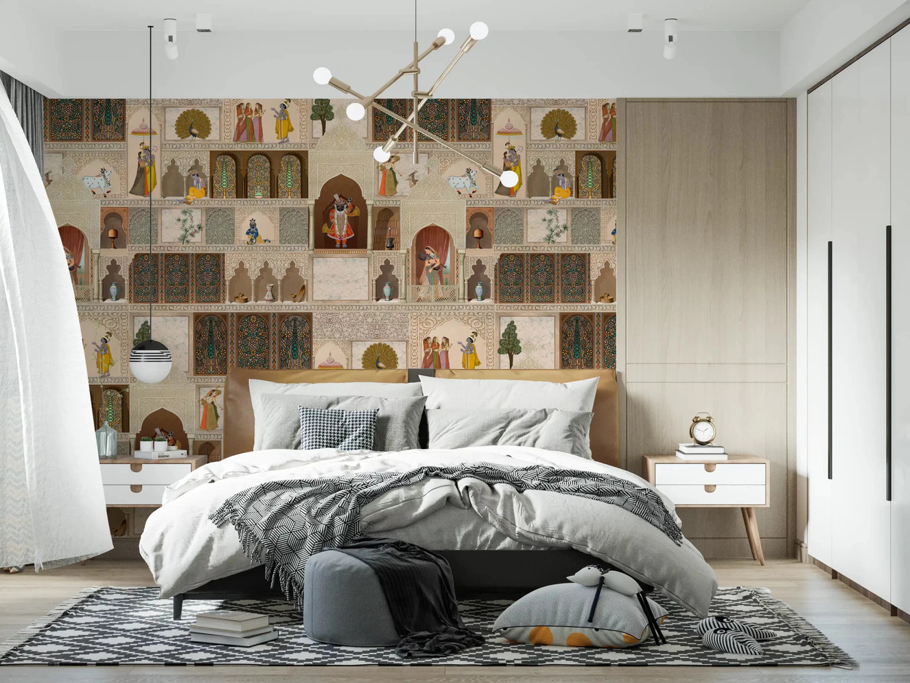 Indian Palace Narrative Wall Mural