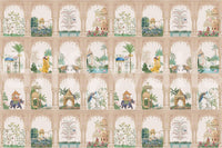 Traditional archway wall mural for a refined master bedroom home décor project.