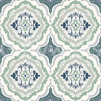 Seamless Indigo Bloom Tiles wall mural for interior decor