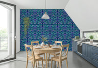 Indigo electric leaves Wallpaper⁠