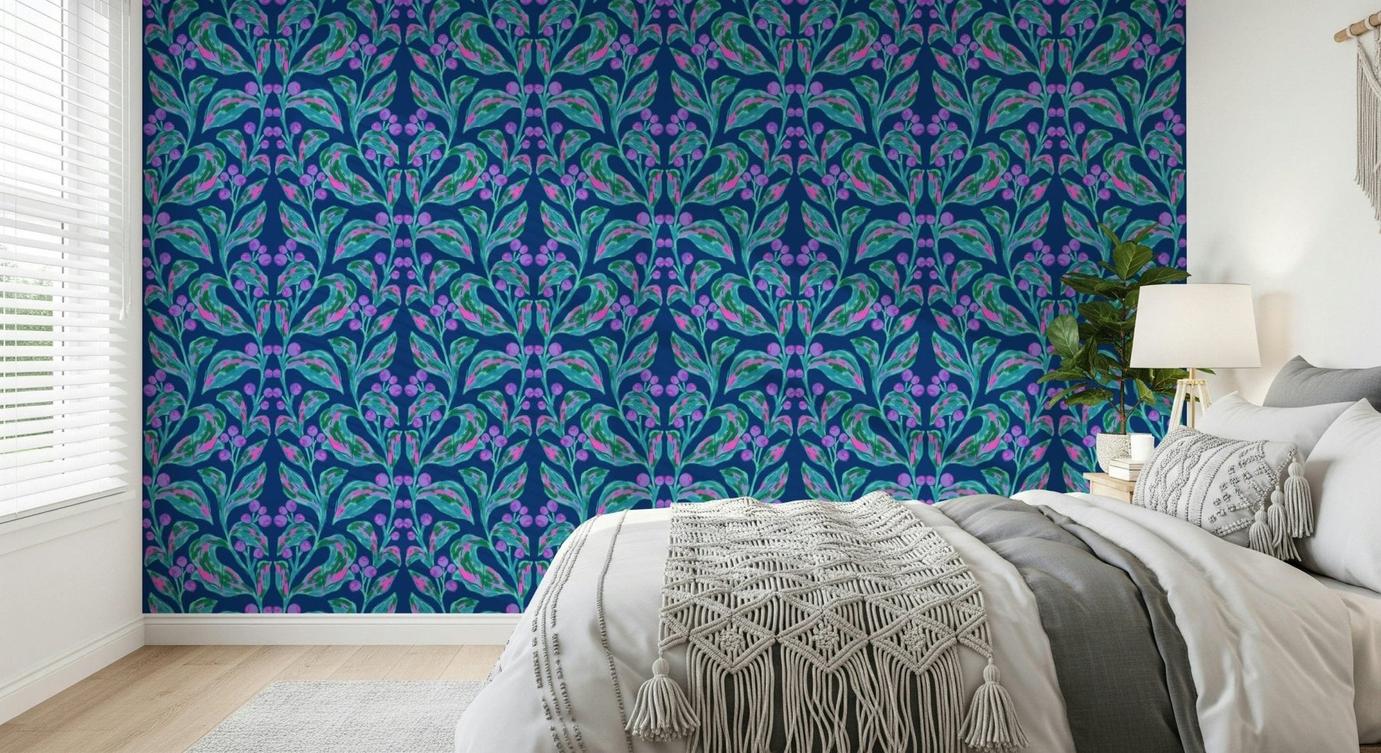 Indigo electric leaves Wallpaper⁠