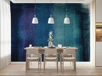 Artistic mural with deep indigo textures and abstract brushstroke effects