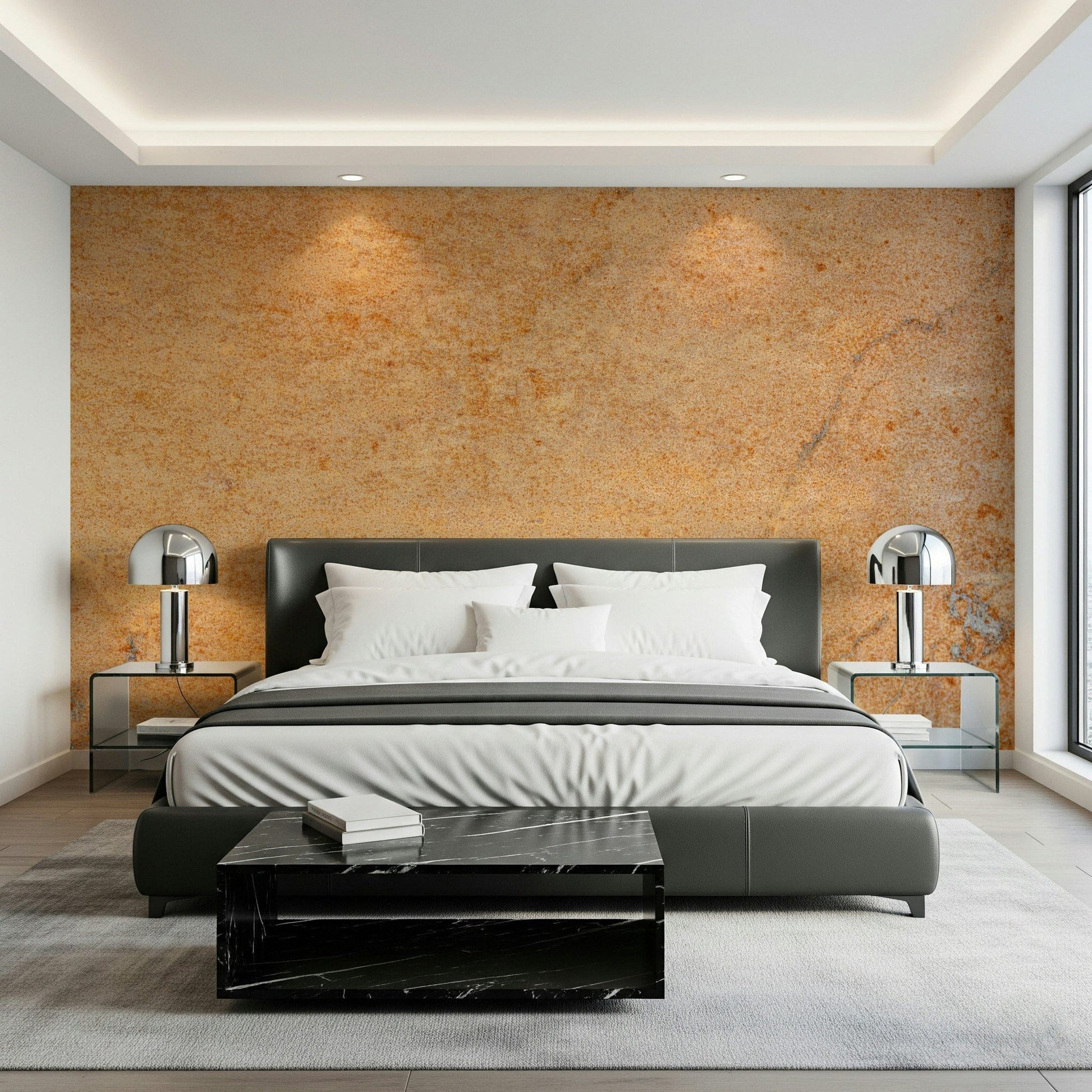 Rust and patina-inspired textured wall mural, Oxidized Texture design