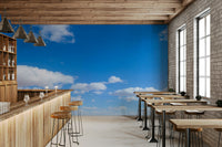 Endless blue shades creating a peaceful mural for walls

