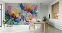 Serene violet floral Colorful Ink Floral Dreams wallpaper mural