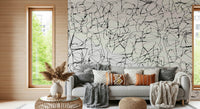 An artistic soft focus mural on minimalist wallpaper.