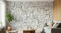 A beautiful abstract scribble wallpaper mural with dynamic lines.