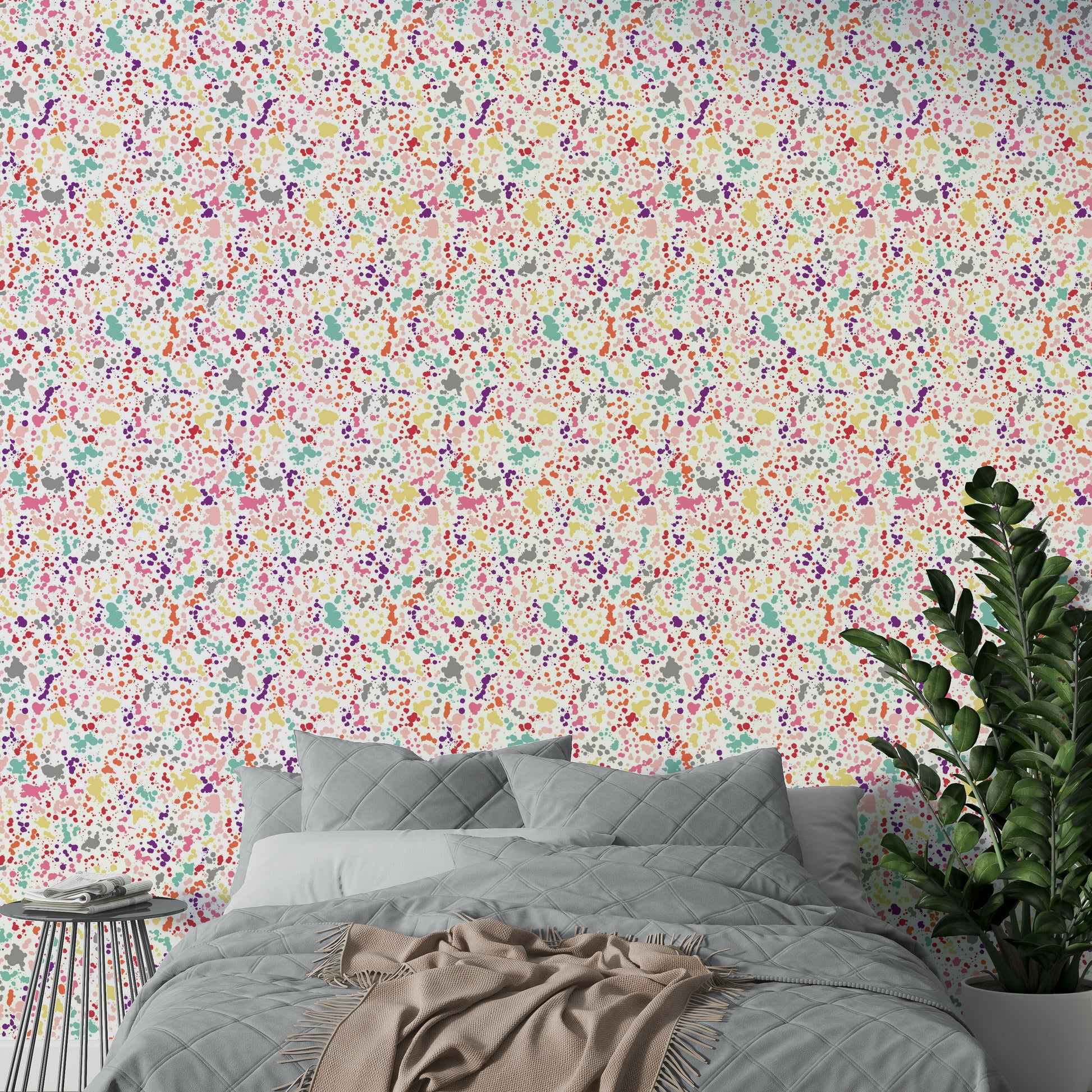 Abstract multicolor dots wallpaper with ink effect

