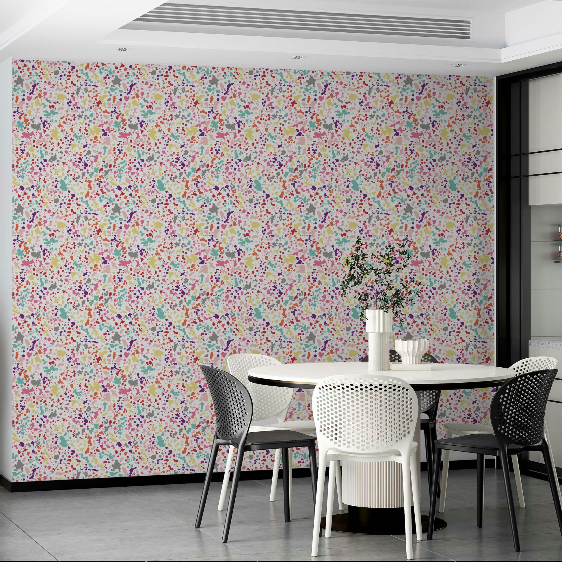 Artistic splatter wallpaper in vibrant colors


