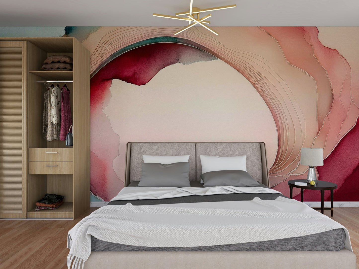 Serene and peaceful cave-inspired mural for relaxation spaces.


