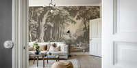 Brown tree silhouette mural for cozy interiors

