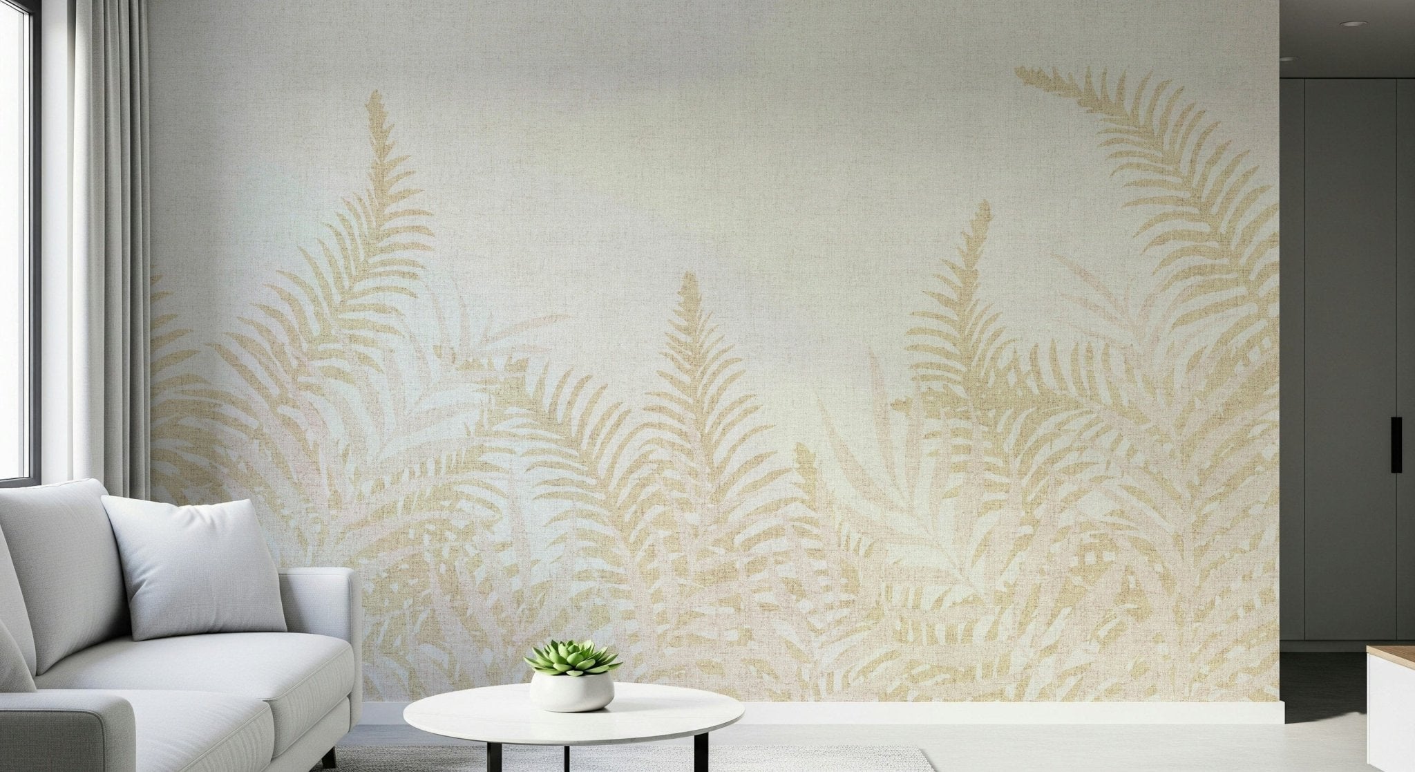 Gold Fern Jungle Wallpaper - Tranquil Style