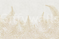 Subtle botanical wall mural in cream and fawn, Perlish style art.