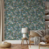 Fox and squirrel wallpaper mural
