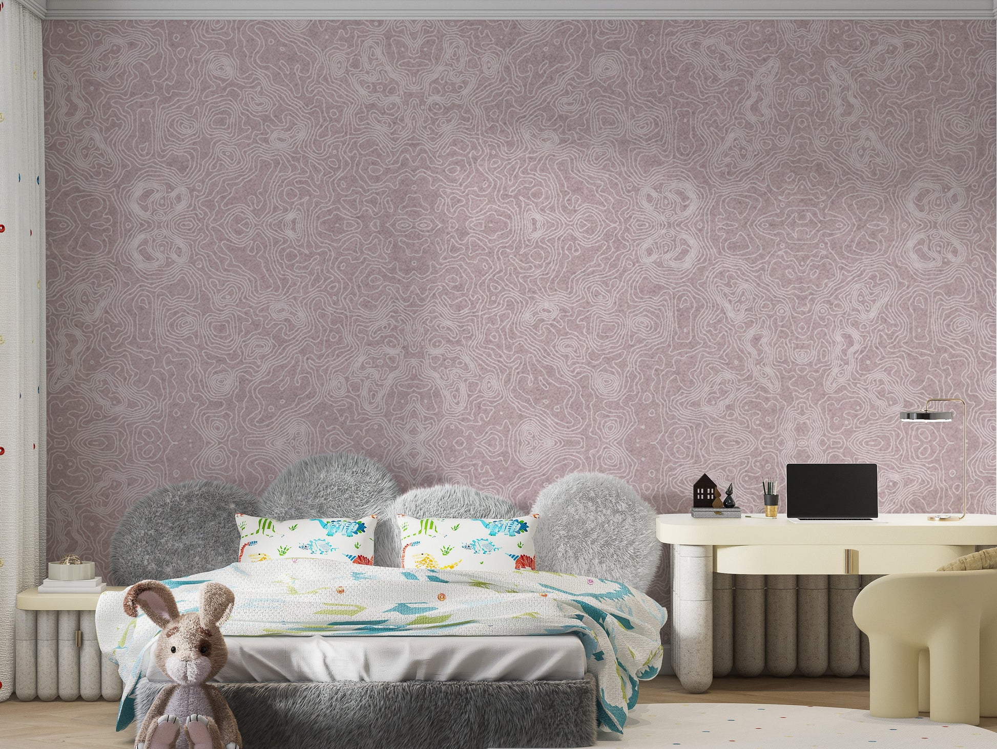 Abstract mauve wallpaper with chaotic line patterns