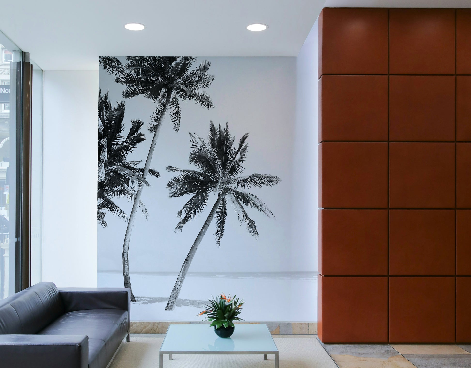 Island vibe palm mural for wall

