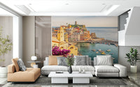 Mediterranean architecture Italian Riviera View wall covering design
