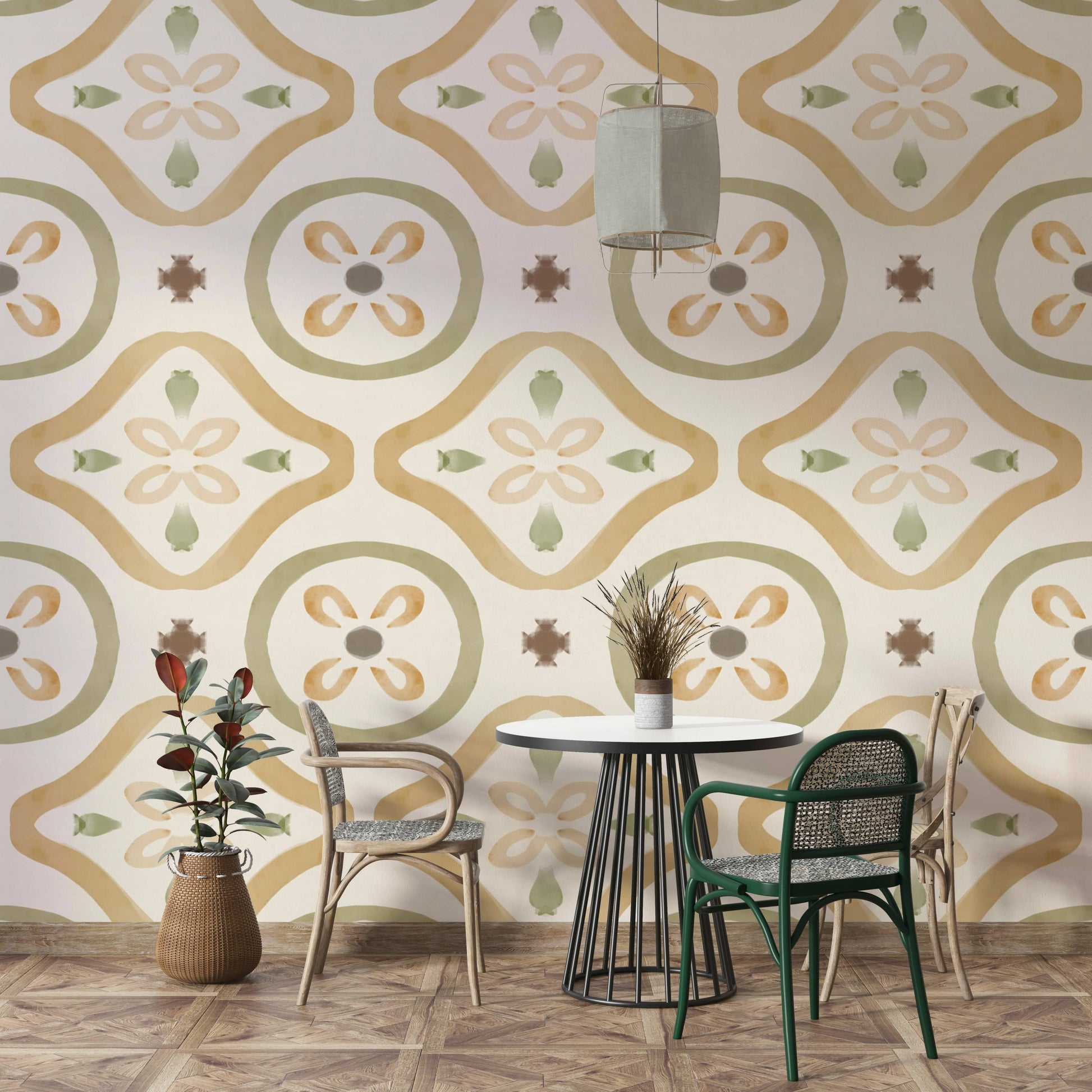 Mural wallpaper of a classic Italian decor design

