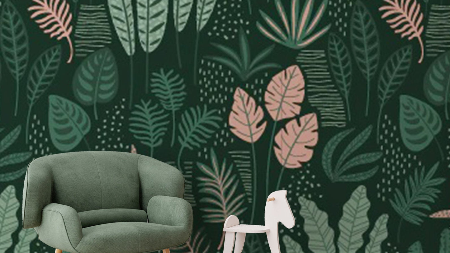 Textured Jade Green Leaves Wall Art
