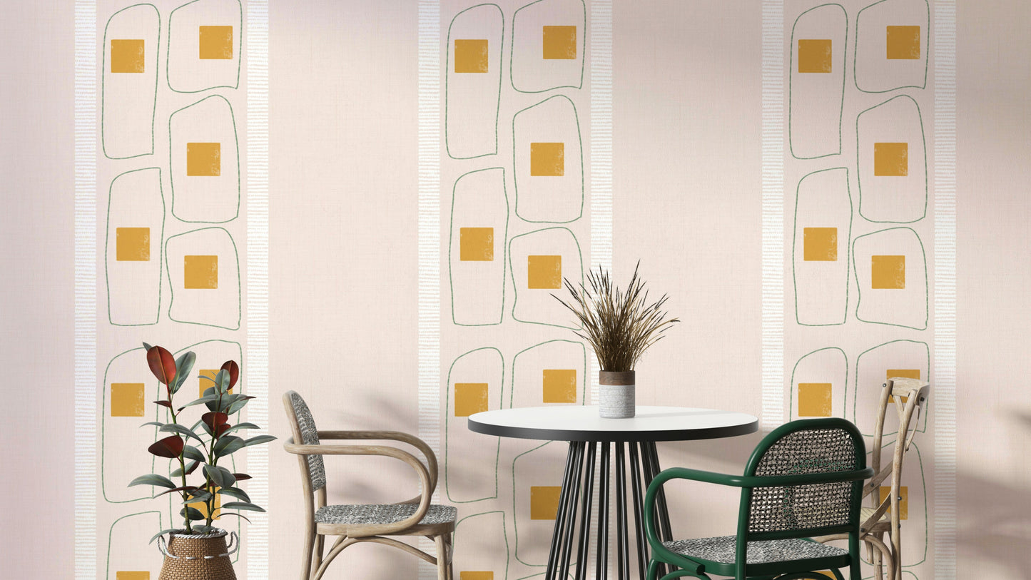 Japandi Frame Lines wallpaper with eggshell finish

