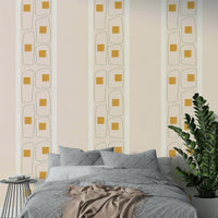 Neutral Japandi frame lines wallpaper for living rooms

