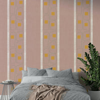 Minimalist mauve frame line wallpaper design

