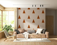 A contemplative mid century tree wallpaper mural for a feature wall.

