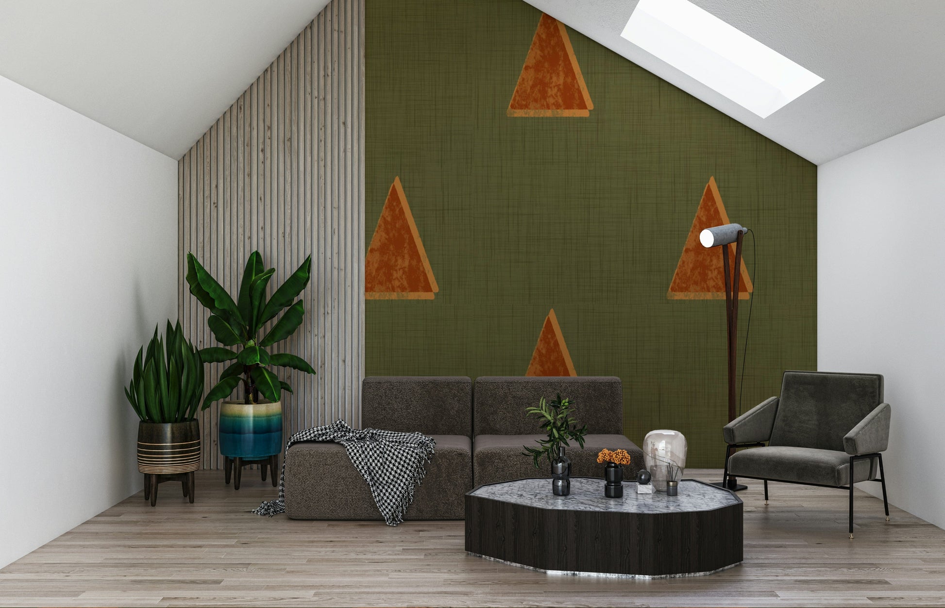 A classic Japandi style wallpaper for walls.

