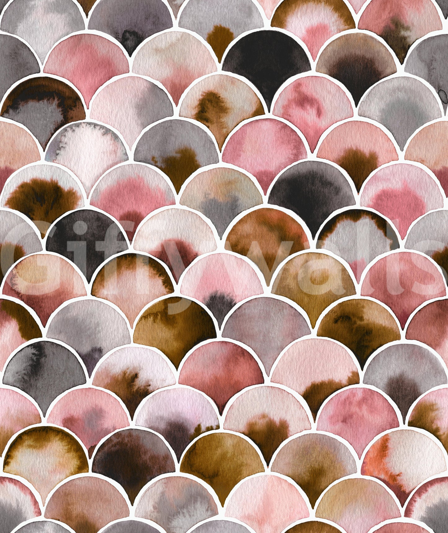 Art Deco Japandi Pink Gold Vintage Wallpaper⁠