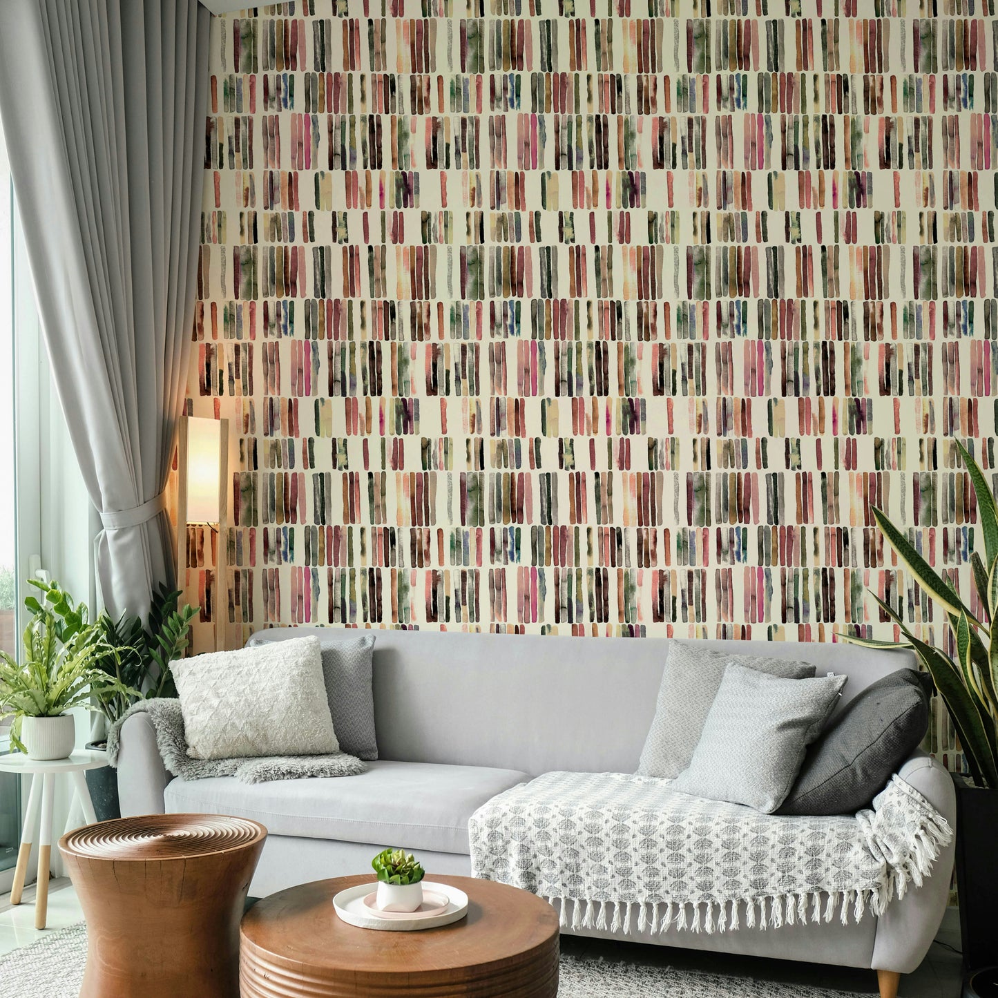 Minimalist geometric wallpaper with Zen stripes

