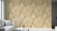 Entryway interior styled using Jardin des Fleurs collage muted wallpaper