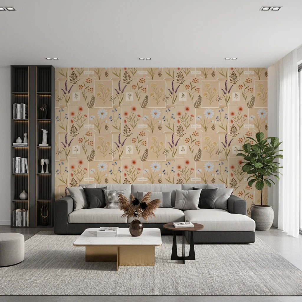 Jardin des Fleurs Collage Vintage Wallpaper