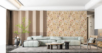 Jardin des Fleurs Collage Vintage Wallpaper in a warm beige tone.