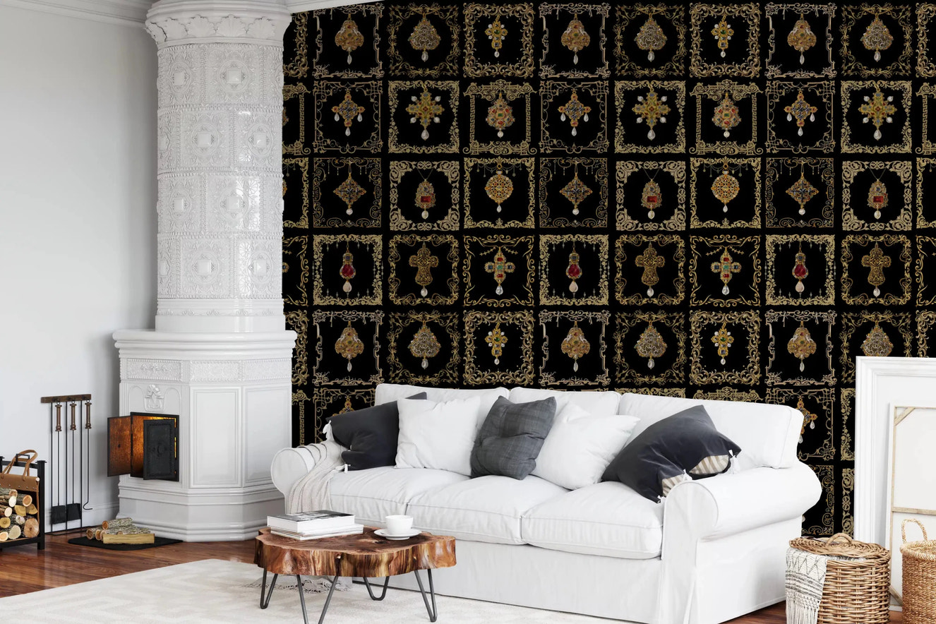 Jeweled Baroque Elegance Wall Mural
