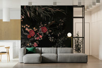 Traditional floral mural inspired by Joseon dynasty folk paintings