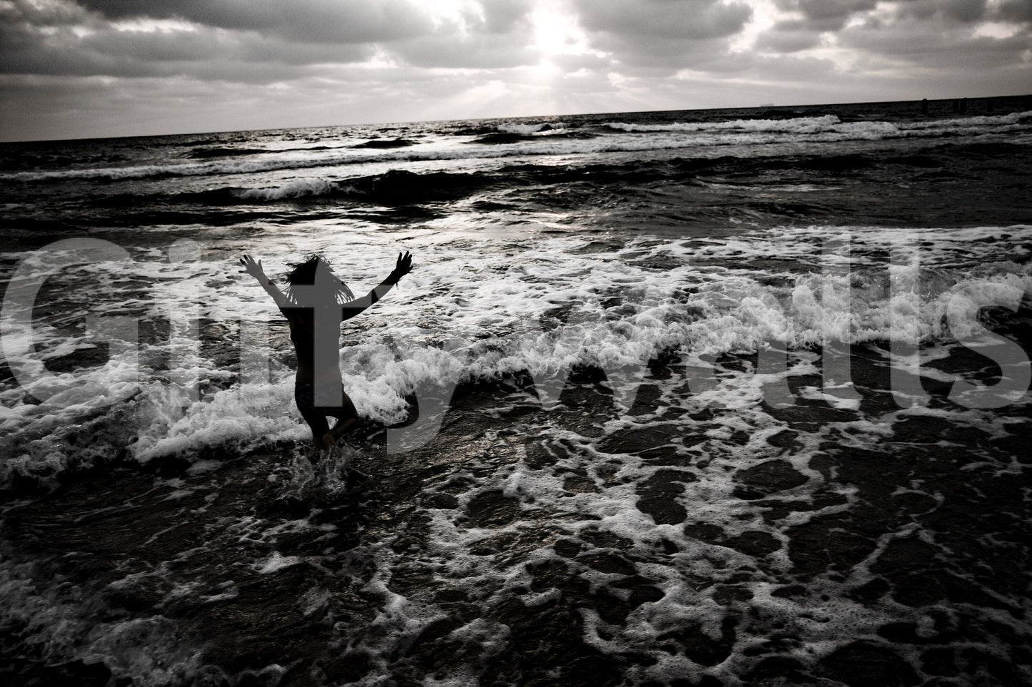 A high-quality serene ocean wall mural for walls.

