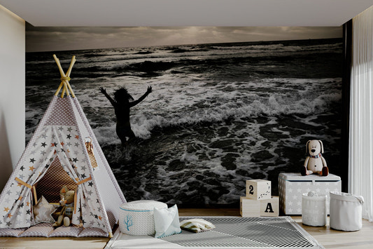 A beautiful wide-angle wall mural of a serene scene.

