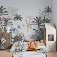 Tropical Jungle Animal Wall Mural - Giffywalls