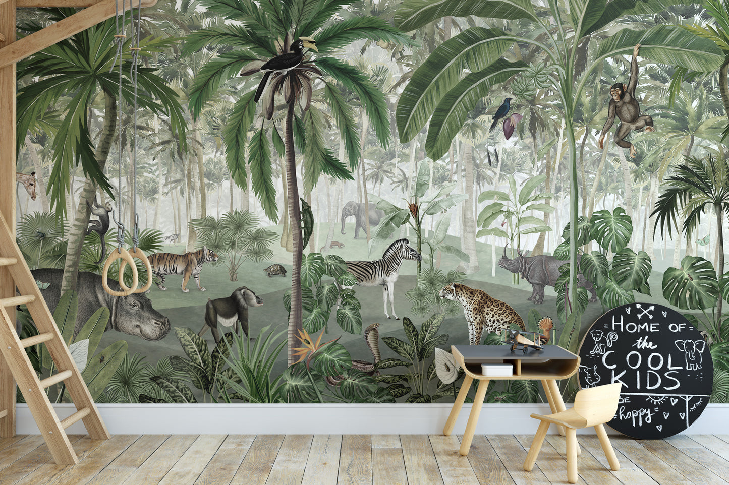 Jungle Lookbook wallpaper murals for kids room nursery - Giffywalls