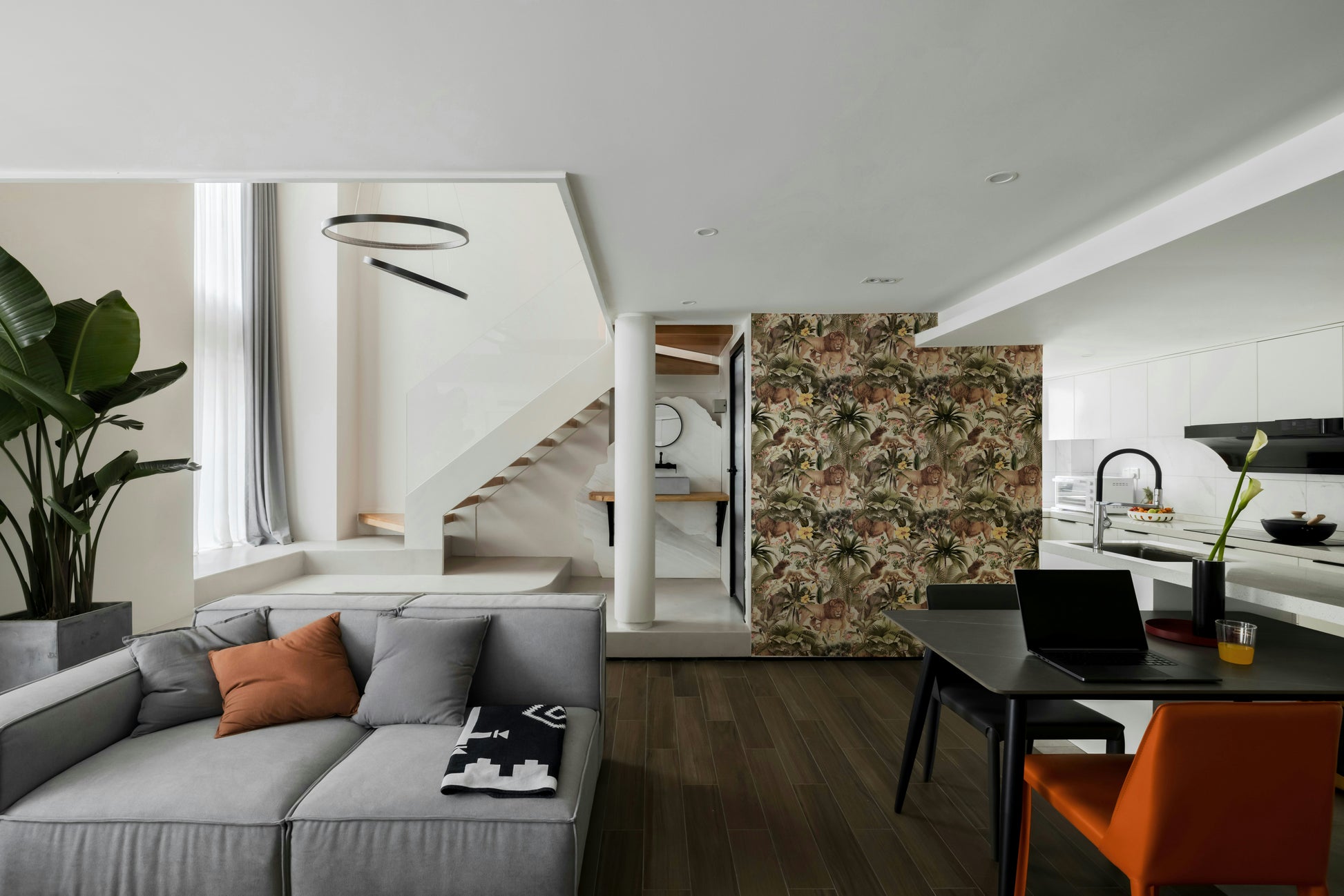 Nature-inspired wallpaper showcasing vibrant jungle scenes

