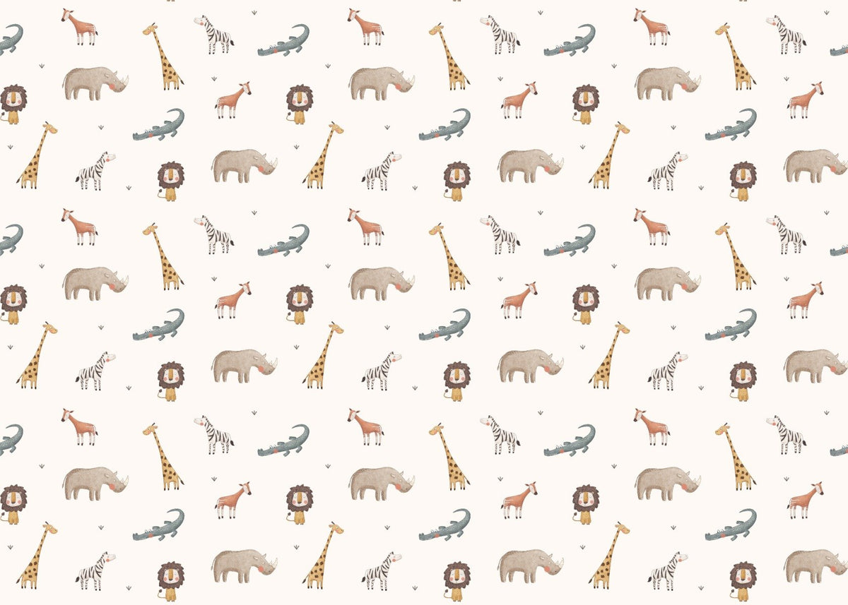 Jungle Safari Animals Papin Prépagne pour les murs in your room — zoomed