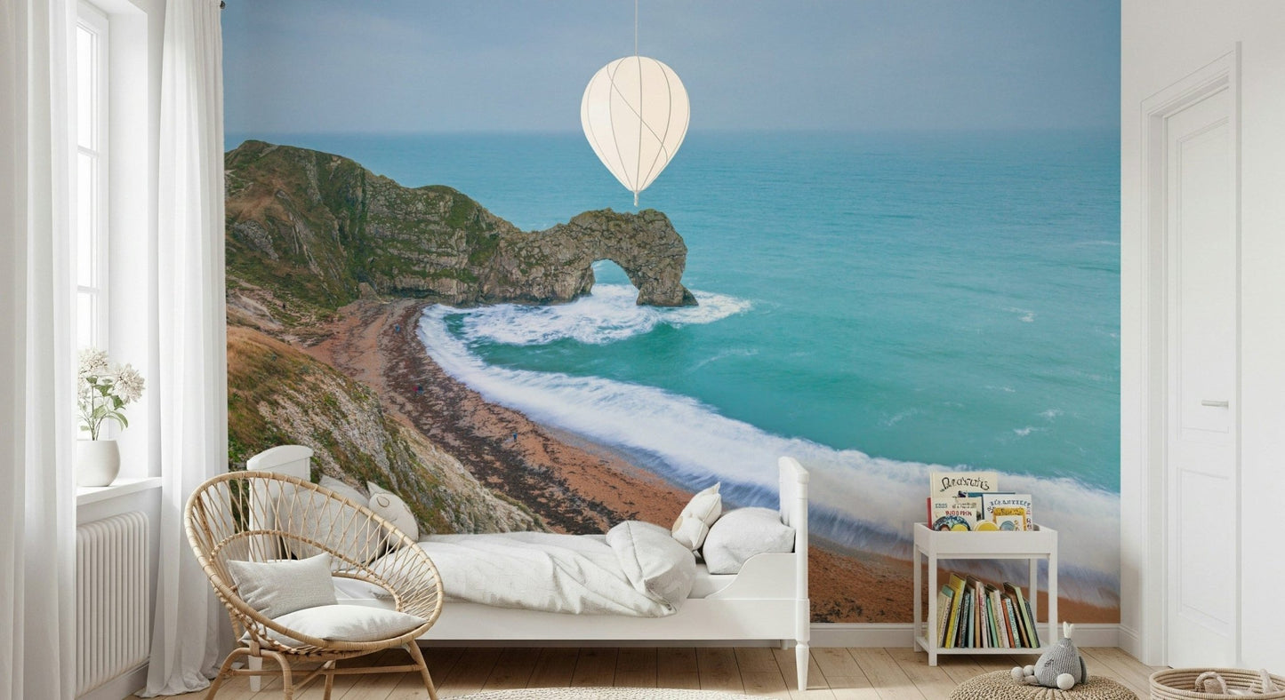 Jurassic Coast Wall Mural adding nature colors to a home office