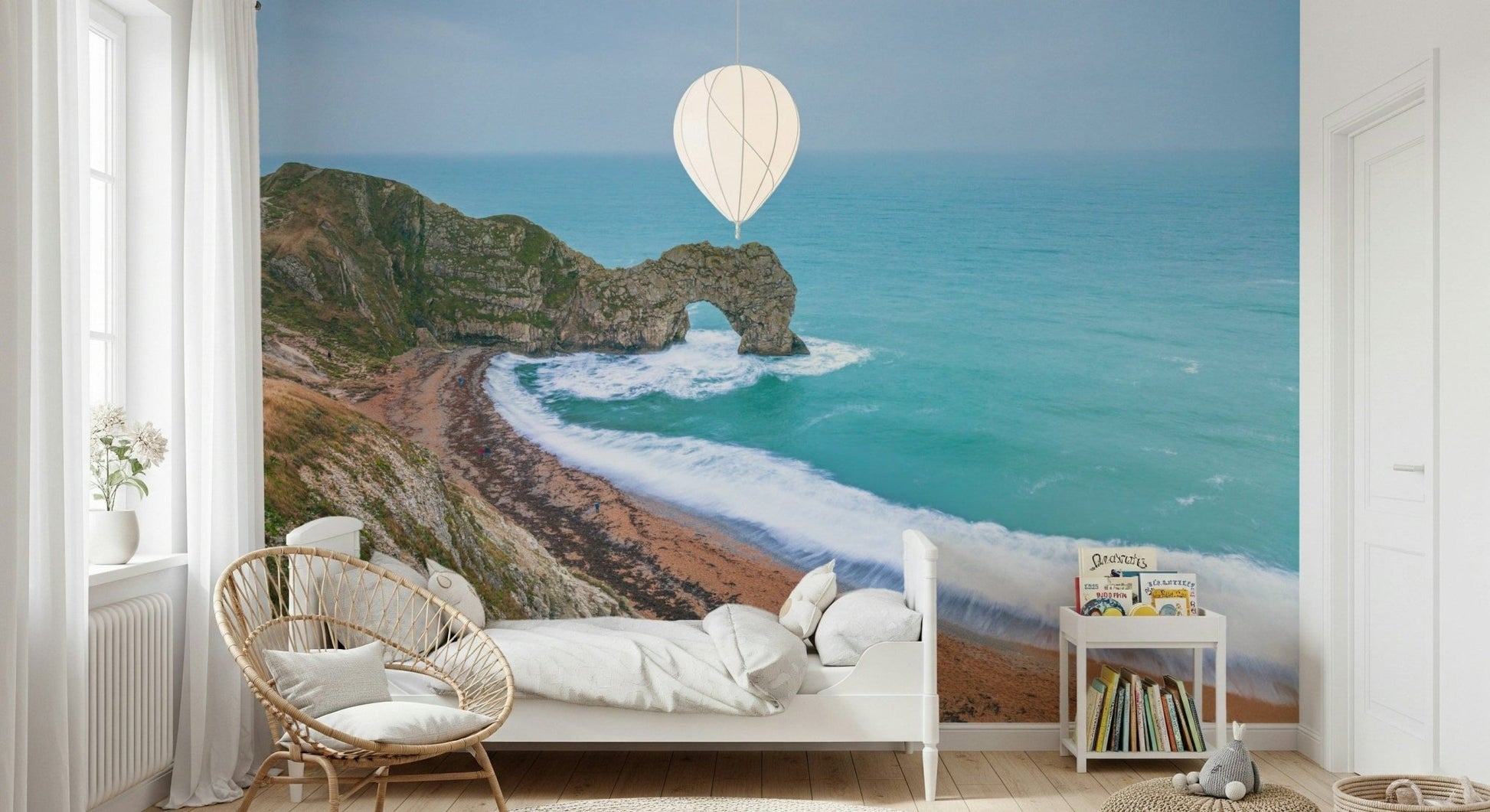 Jurassic Coast Wall Mural adding nature colors to a home office