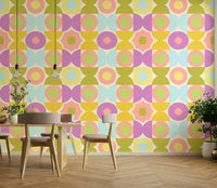 Fun and energetic Kaleidoscope Kisses wallpaper for bedrooms


