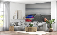 Kayaks on Pier Wall Mural